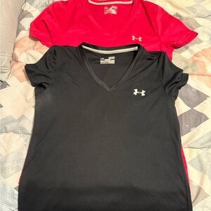 Under Armour Red V-Neck T-Shirts